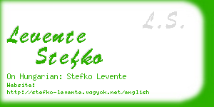 levente stefko business card